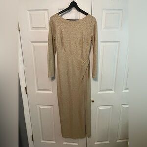 Beautiful gold mesh color evening gown